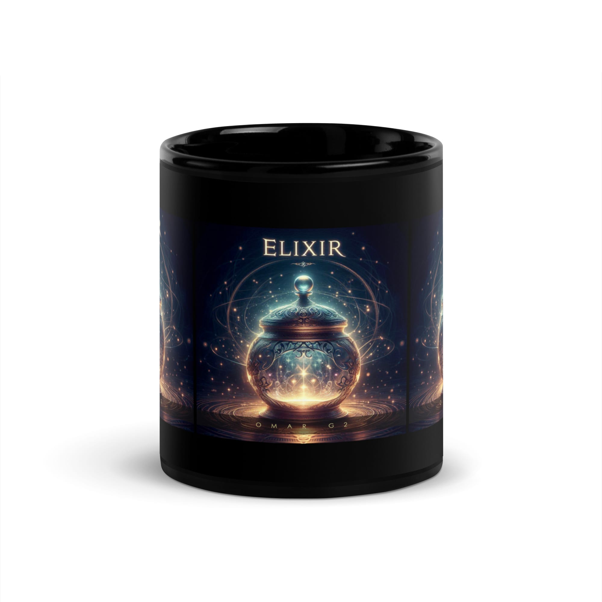 Elixir Black Glossy Mug - Image 3