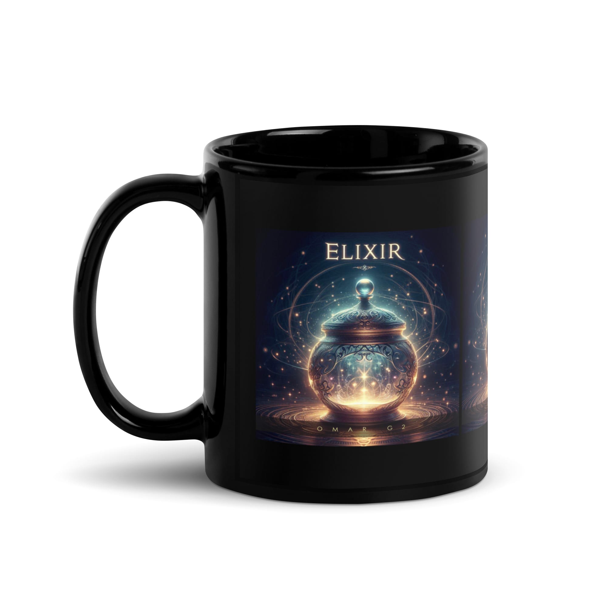 Elixir Black Glossy Mug - Image 2