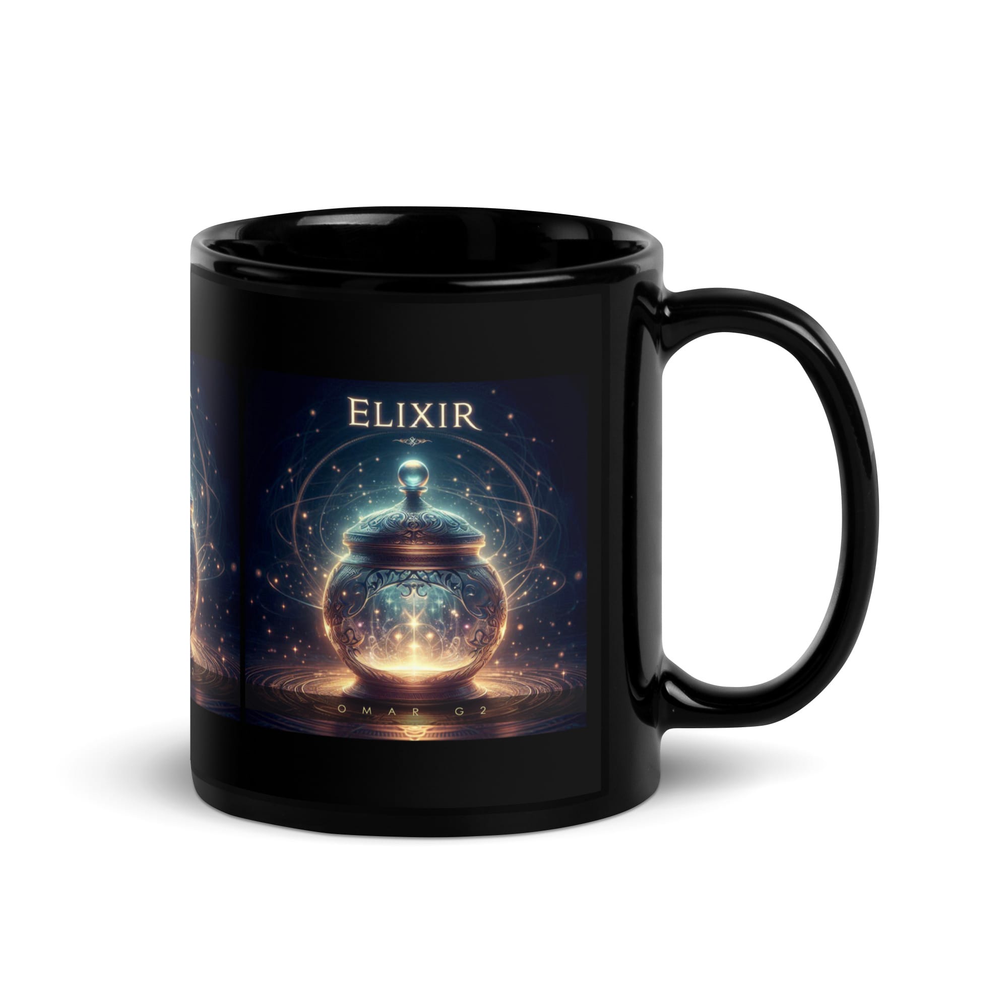 Elixir Black Glossy Mug