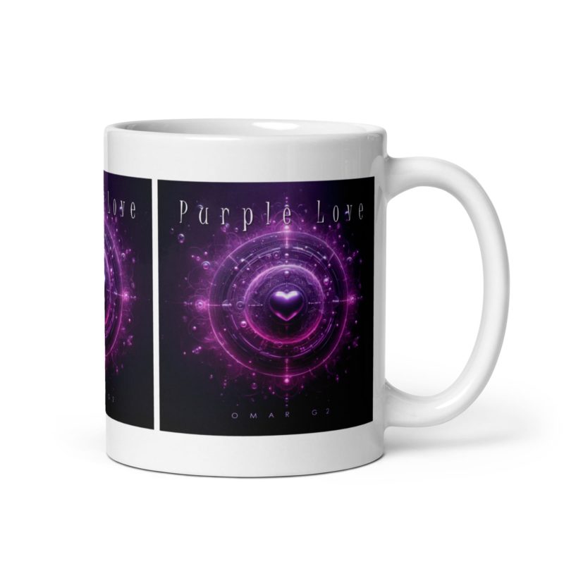 Purple Love White Glossy Mug