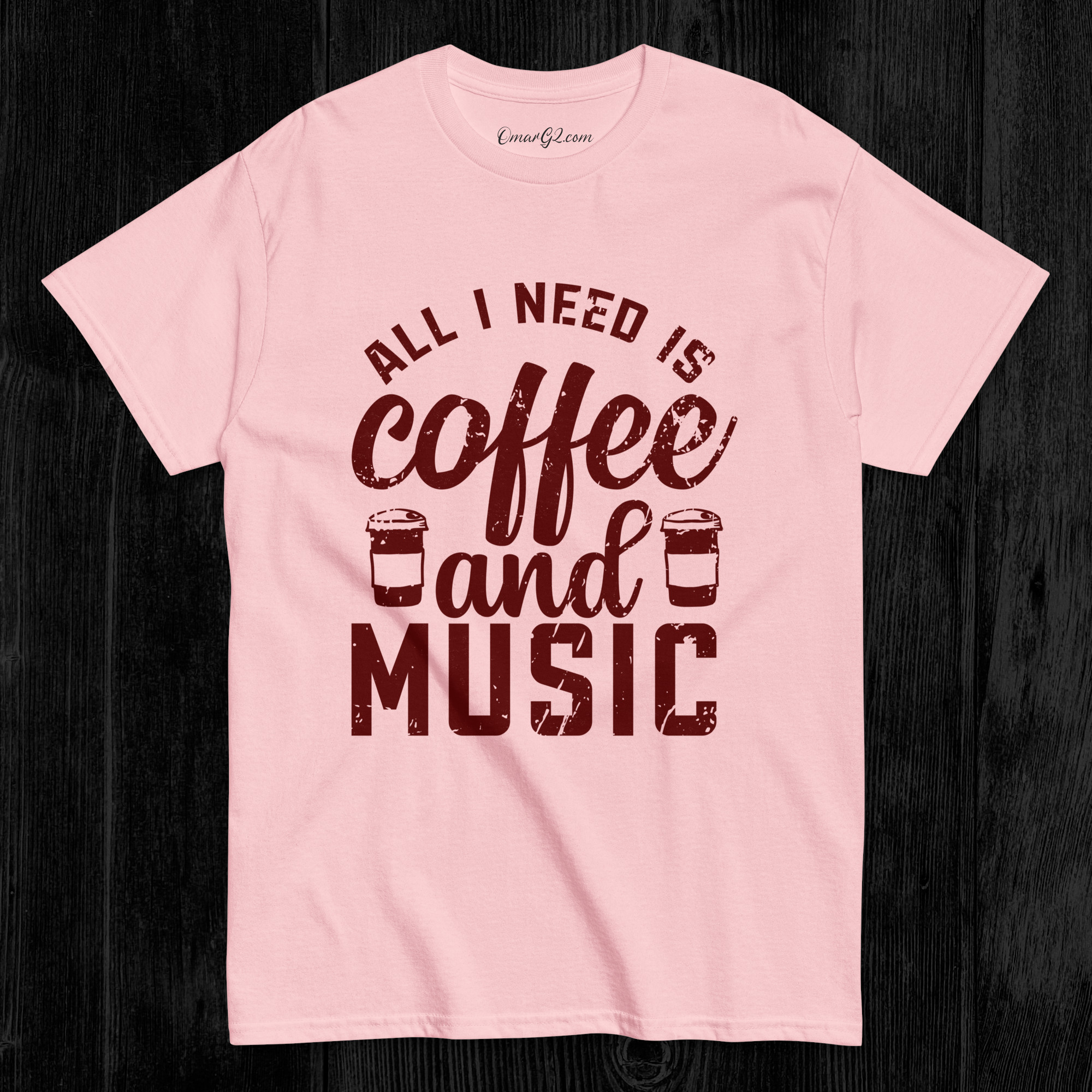 All I Need Is Coffee and Music TShirt | Unisex Classic Tee T-Shirt | Free Shipping - Image 3