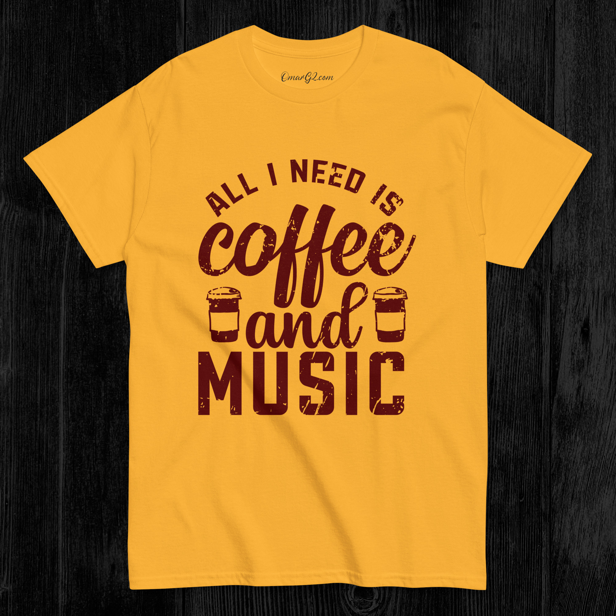 All I Need Is Coffee and Music TShirt | Unisex Classic Tee T-Shirt | Free Shipping - Image 4
