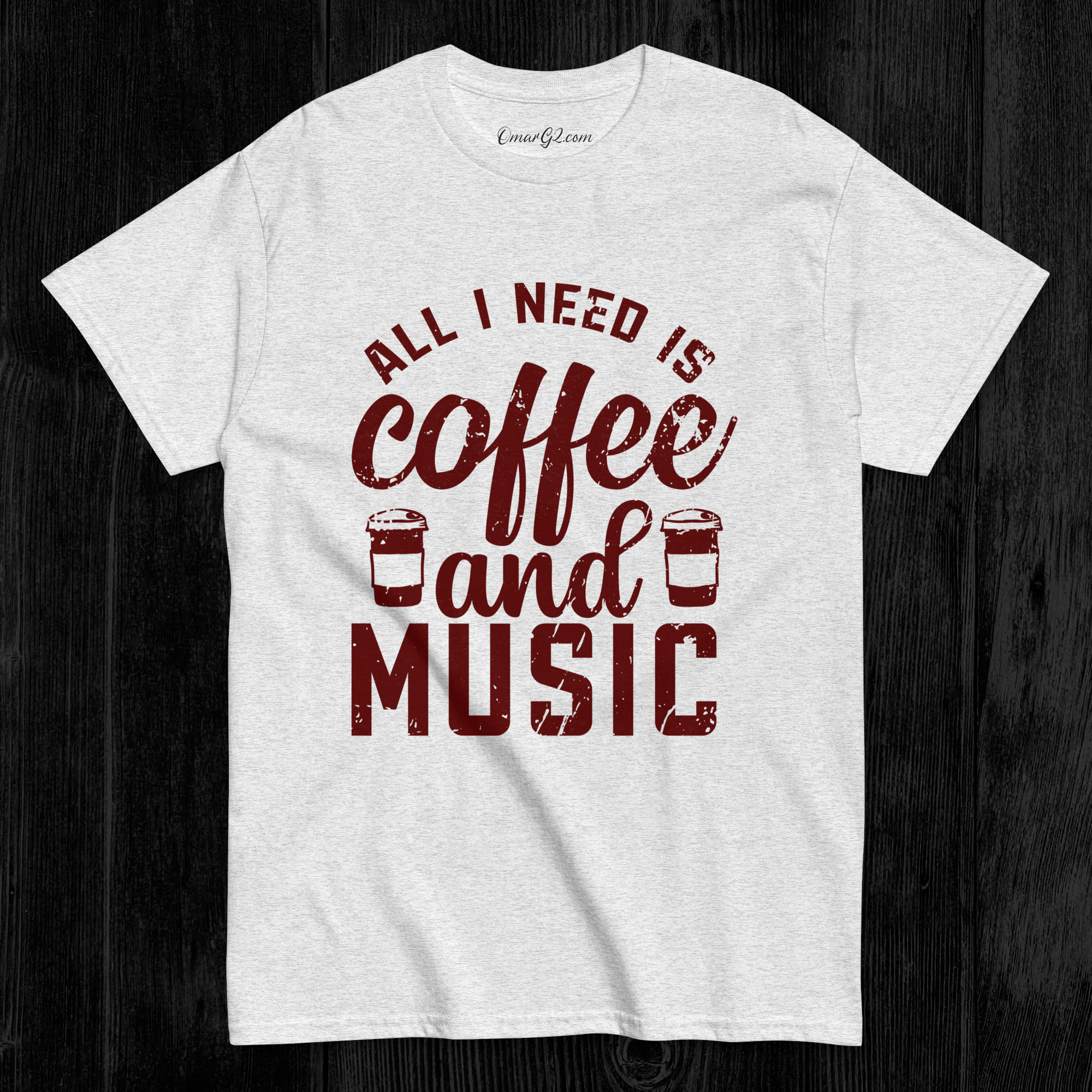 All I Need Is Coffee and Music TShirt | Unisex Classic Tee T-Shirt | Free Shipping - Image 5