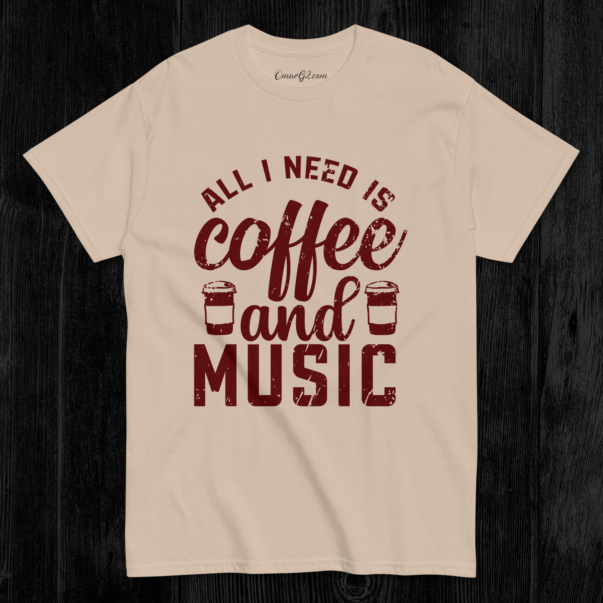 All I Need Is Coffee and Music TShirt | Unisex Classic Tee T-Shirt | Free Shipping - Image 6