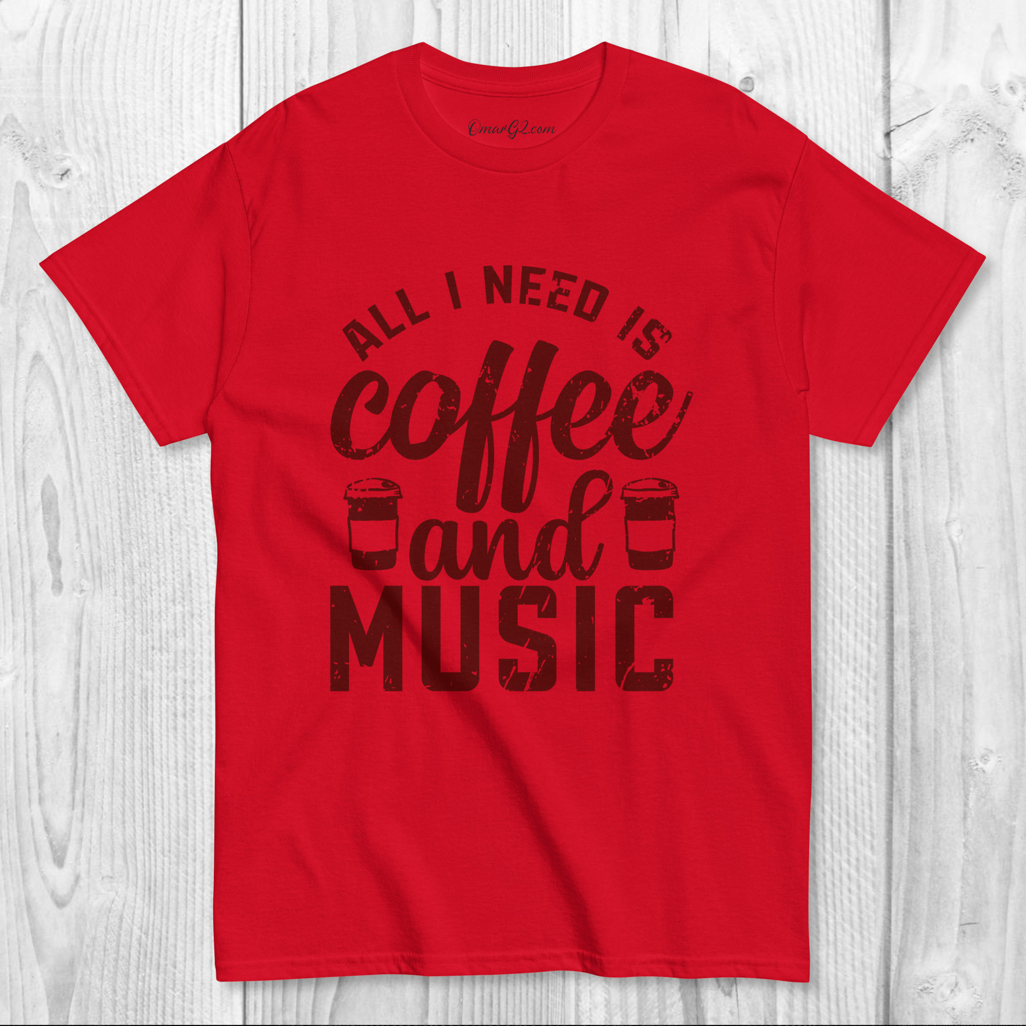 All I Need Is Coffee and Music TShirt | Unisex Classic Tee T-Shirt | Free Shipping - Image 7
