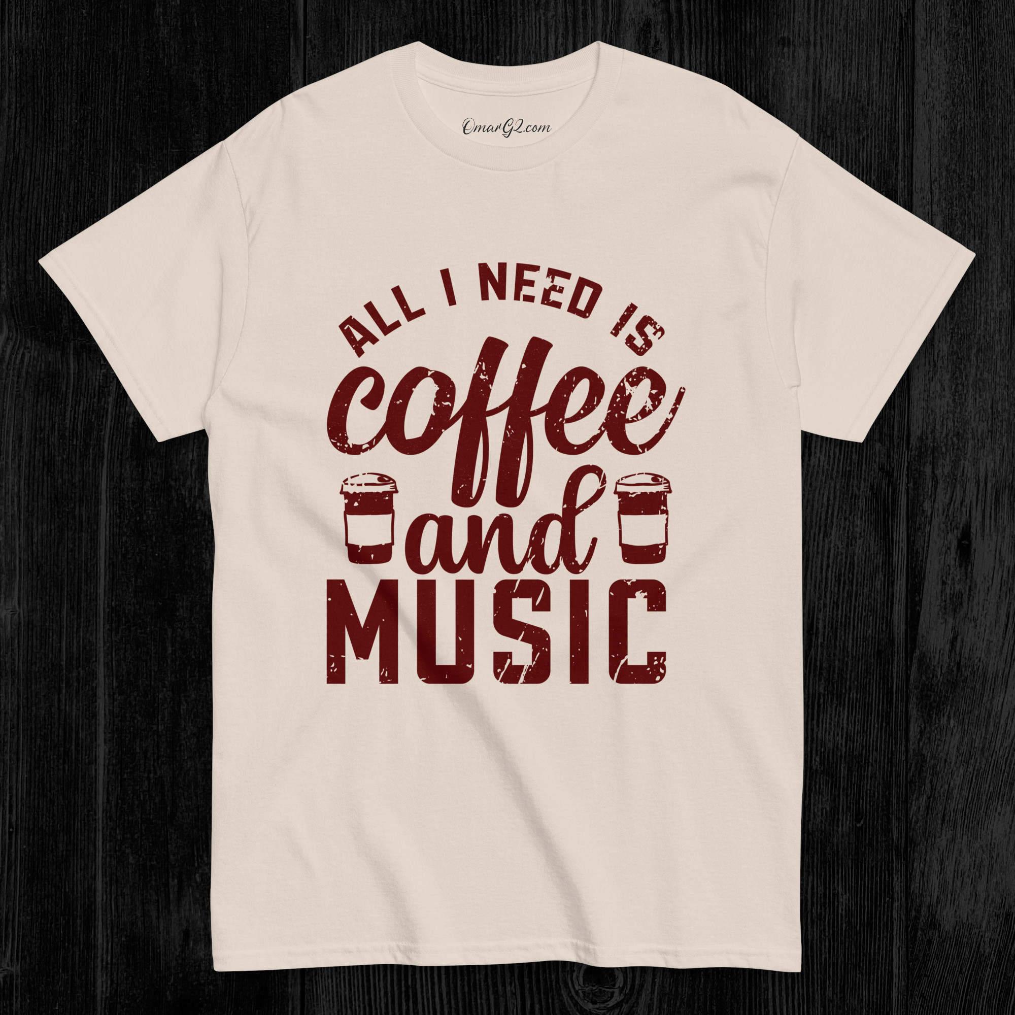 All I Need Is Coffee and Music TShirt | Unisex Classic Tee T-Shirt | Free Shipping - Image 8