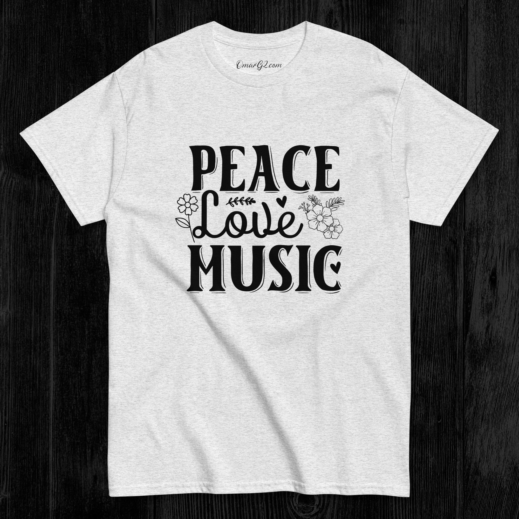 Peace Love Music TShirt | Unisex T-Shirt Classic Tee | Free Shipping - Image 3