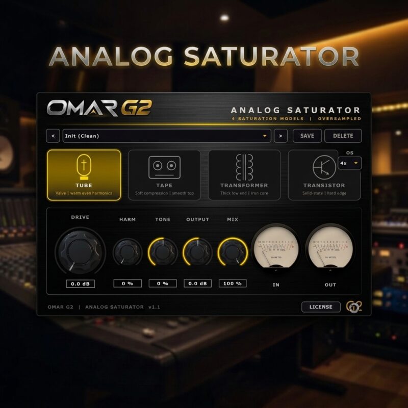 Analog Saturator Plugin VST3 Omar G2
